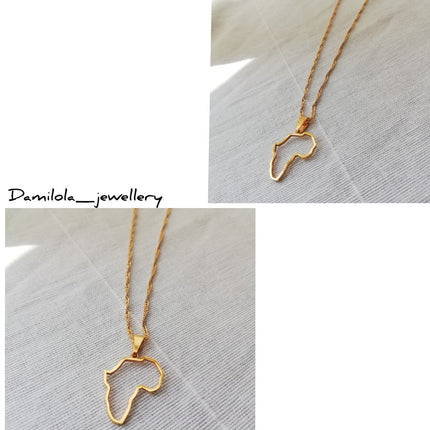 'Imani' Africa Outline - Gold/Silver