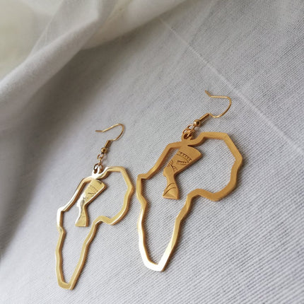 Queen Nefertiti Africa Earrings- Gold/Silver