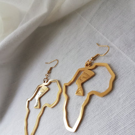 Queen Nefertiti Africa Earrings- Gold/Silver