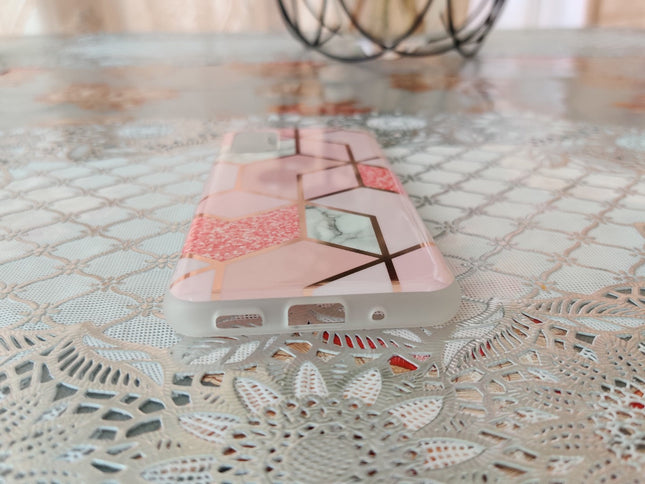 Marble Geometric TPU Pink Case - For Samsung Galaxy S20