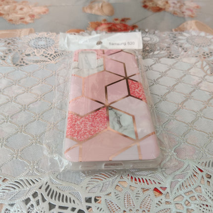 Marble Geometric TPU Pink Case - For Samsung Galaxy S20