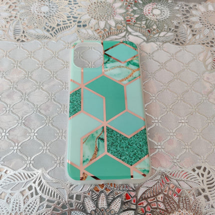 Marble Geometric TPU Green Case - For iPhone 11