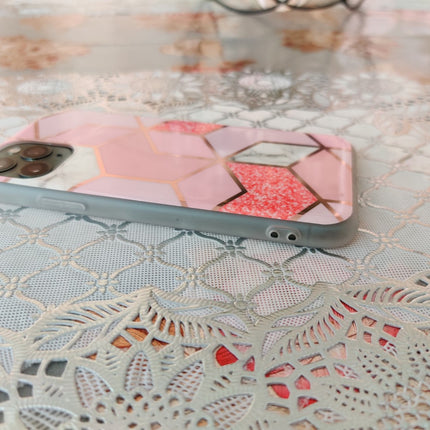Marble Geometric TPU Pink Case - For iPhone 11 Pro
