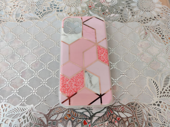 Marble Geometric TPU Pink Case - For iPhone 11