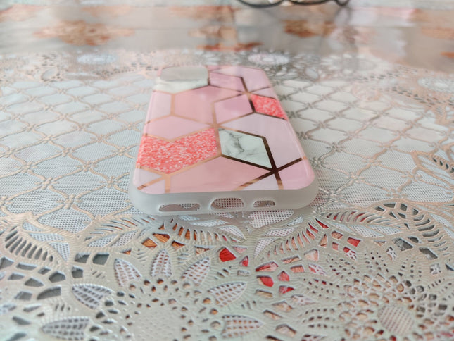 Marble Geometric TPU Pink Case - For iPhone 11