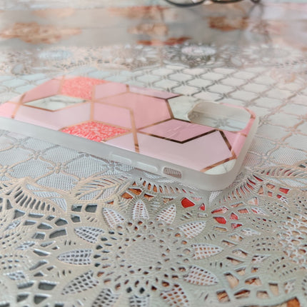 Marble Geometric TPU Pink Case - For iPhone 11