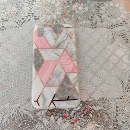 Marble Geometric TPU Coral Case - For iPhone X / Xs
