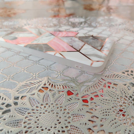 Marble Geometric TPU Coral Case - For iPhone XR