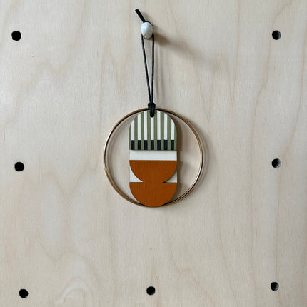 Original Small Geometric Wall Hanging - Mini Mid-Century Wall Art - Little Wooden Decoration - Contemporary Wall Decor