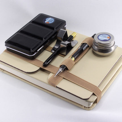 *A5 JustGoSketching Kit – 40 Pages + Companion Board + 12 Handcrafted Watercolours (Half Pans)