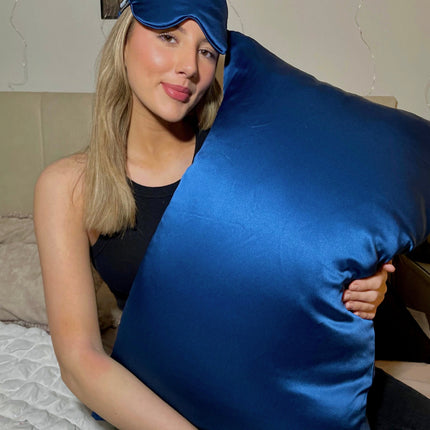 Navy Blue Silk Pillowcase - Standard