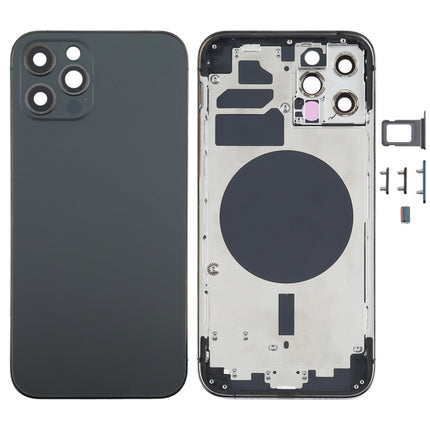 Back Housing Cover with SIM Card Tray & Side  Keys & Camera Lens for iPhone 12 Pro(Blue), For iPhone 12 Pro(with SIM Card Tray & Side Keys)
