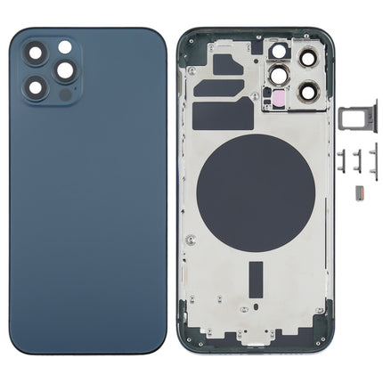 Back Housing Cover with SIM Card Tray & Side  Keys & Camera Lens for iPhone 12 Pro(Blue), For iPhone 12 Pro(with SIM Card Tray & Side Keys)