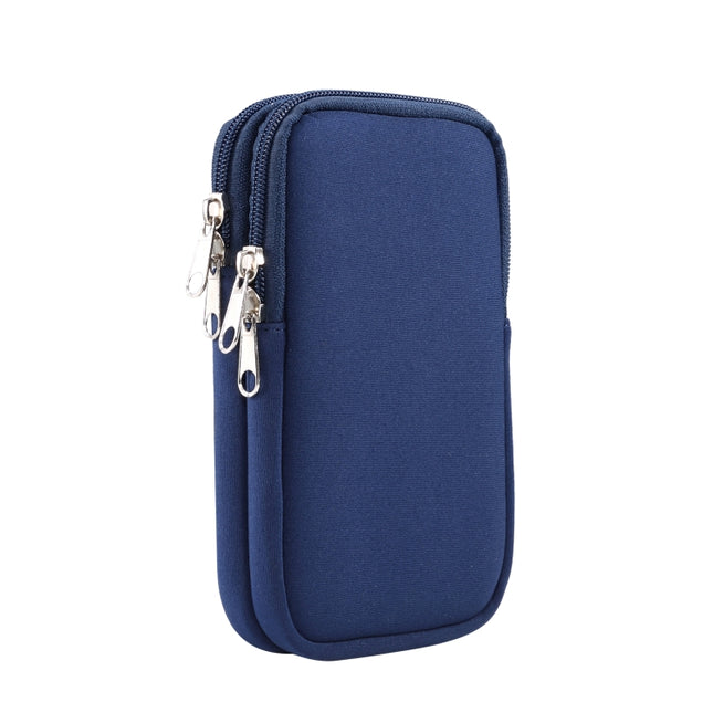 Universal Double-compartment Elastic Hanging Waist Bag for 6.9 inches and Below Smart Phones