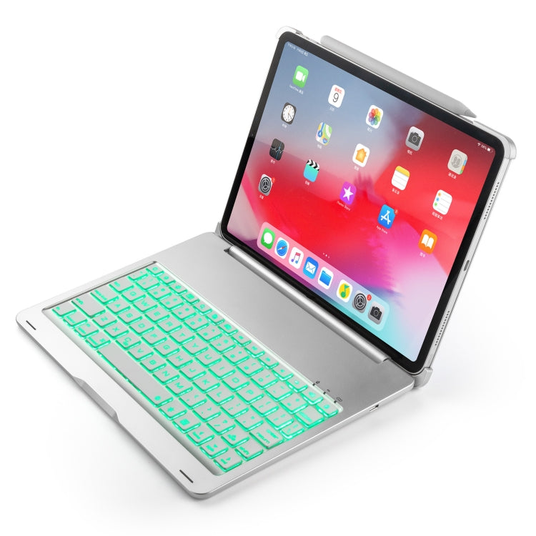 F105A Colorful Backlight Aluminum Backplane Wireless Bluetooth Keyboard Tablet Case for iPad Pro 11 inch （2018）