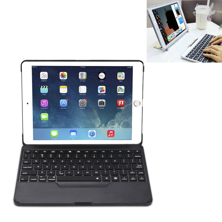 F611 Detachable Colorful Backlight Aluminum Backplane Wireless Bluetooth Keyboard Tablet Case for iPad Air 2 / 9.7 (2018) / 9.7 inch (2017) / Air / Pro 9.7 inch