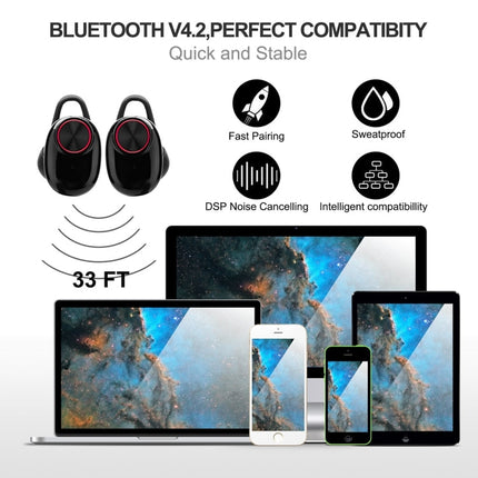 BTH-V5 DSP Noise Cancelling Earbuds Sports Wireless Bluetooth V5.0  Headset with Charging Case, Compatible with iPhone and Android