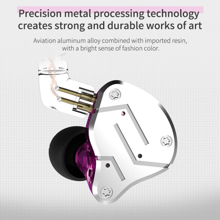 KZ ZSN Circle Iron Moving Iron Quad-core Wired Control In-ear Mega Bass HiFi Earphone without Microphone