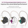 KZ ZSN Circle Iron Moving Iron Quad-core Wired Control In-ear Mega Bass HiFi Earphone without Microphone