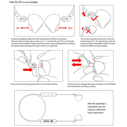 KZ Waterproof High Fidelity Bluetooth Upgrade Cable for KZ ZSN Earphones