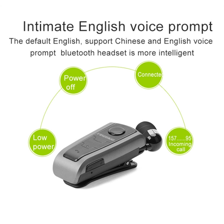 Fineblue F910 CSR4.1 Retractable Cable Caller Vibration Reminder Anti-theft Bluetooth Headset