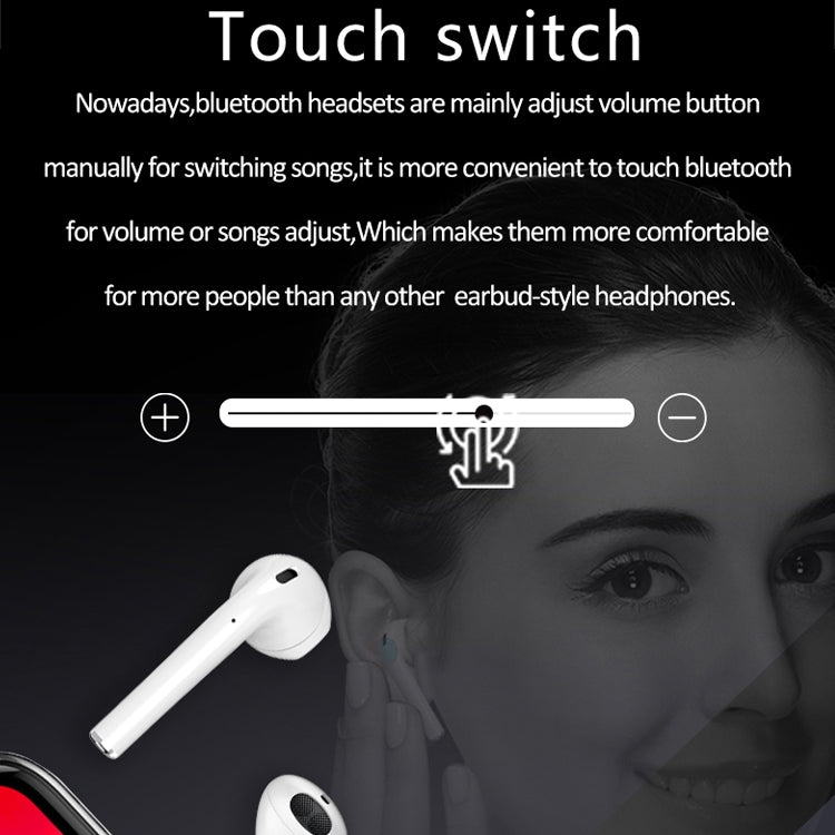 i9 Touch Wireless TWS Sport Bilateral Stereo Bluetooth 5.0 Headset with Charging Box, Touch Version, Touch Version