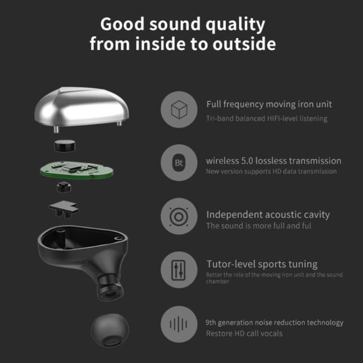 T50 6D Noise Cancelling Bluetooth V5.0 Wireless Bluetooth Headphone, Support Binaural Calls