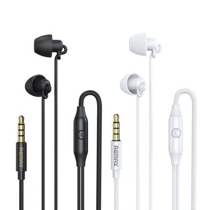 REMAX RM-208 In-Ear Stereo Sleep Earphone with Wire Control + MIC, Support Hands-free