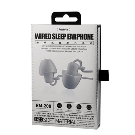 REMAX RM-208 In-Ear Stereo Sleep Earphone with Wire Control + MIC, Support Hands-free
