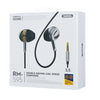 REMAX RM-595 3.5mm Gold Pin In-Ear Stereo Double-action Metal Music Earphone with Wire Control + MIC, Support Hands-free