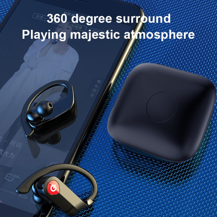 Q83 Wireless Ear-mounted Sports Bluetooth Earphone with Charging Box, Supports Three-screen LED Power Display & Power Bank, Q83