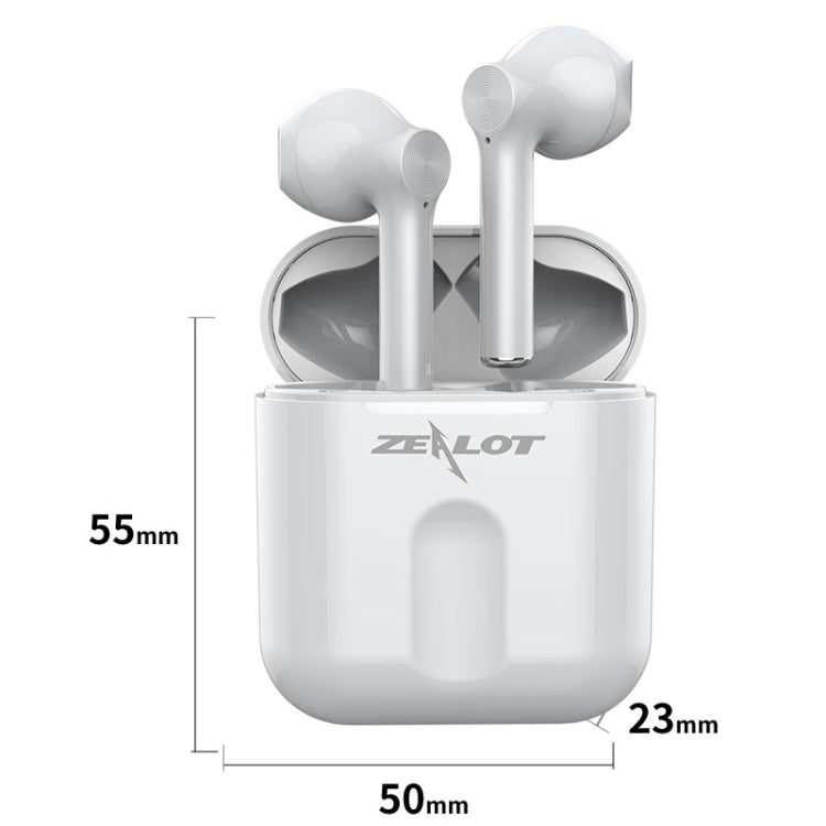 ZEALOT T2 Bluetooth 5.0 TWS Wireless Bluetooth Earphone with Charging Box, Support Touch & Call & Power Display