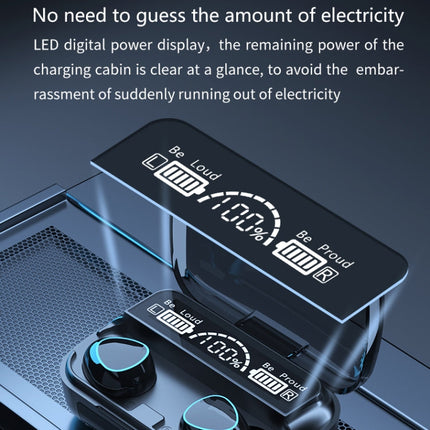 M10 Bluetooth 5.1 TWS Digital Display Wireless Bluetooth Earphone with Charging Box, Support Touch & Siri & Battery Display, M10 Black, M10 Green