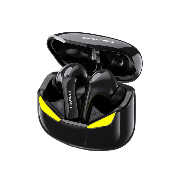 awei T35 Bluetooth V5.0 Ture Wireless Sports Game Dual Mode IPX5 Waterproof TWS Headset with Charging Case