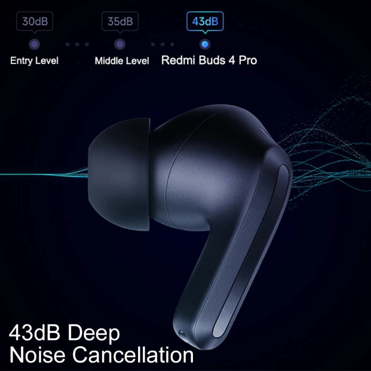 Original Xiaomi Redmi Buds 4 Pro 43dB Broadband Noise Cancelling Wireless Bluetooth Earphone, Xiaomi Redmi Buds 4 Pro