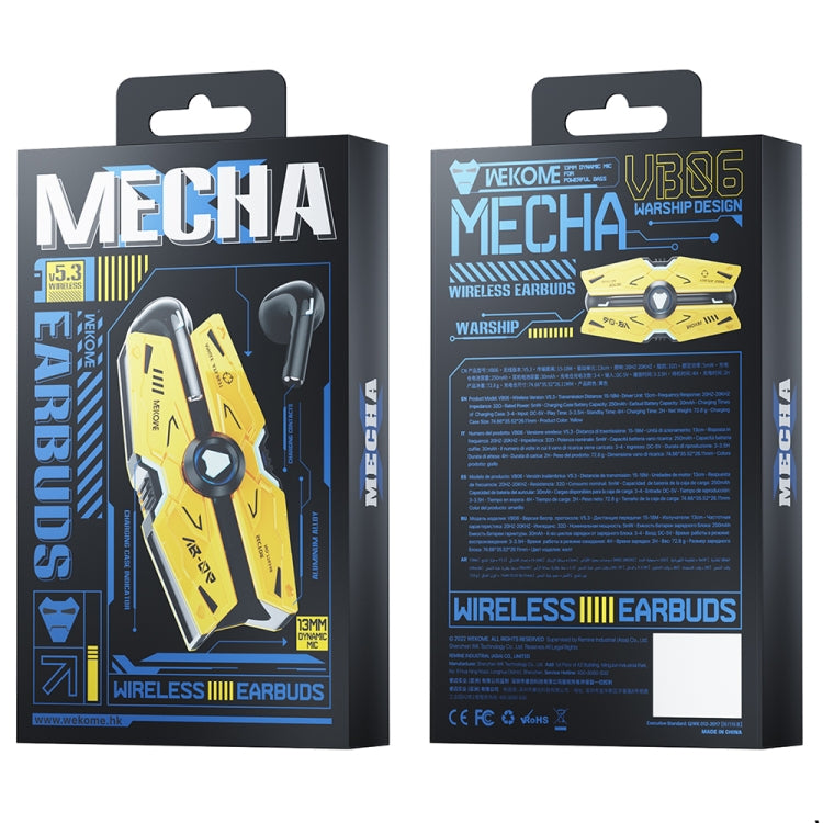 WEKOME VB06 Mech Series Metal Bluetooth Earphone, VB06 (Tarnish), VB06 (Yellow)