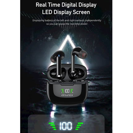 awei TA8 Bluetooth 5.2 ANC Active Noise Reduction Wireless Bluetooth Earphone