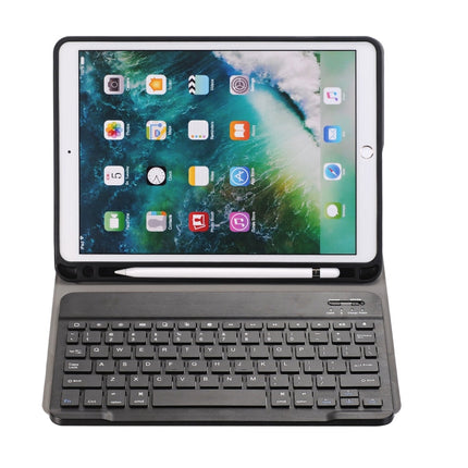 A09B Bluetooth 3.0 Ultra-thin ABS Detachable Bluetooth Keyboard Leather Tablet Case for iPad Air / Pro 10.5 inch (2019), with Pen Slot & Holder