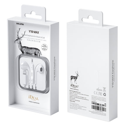 WK Y19 MAX iDeal Series 8 Pin In-Ear HIFI Stereo Wired Earphone, Length: 1.2m, Y19 MAX
