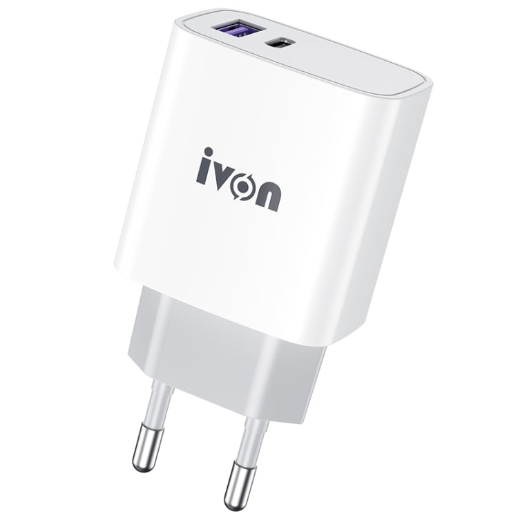 IVON AD52 18W USB-C / Type-C + USB Dual Port PD Fast Charge