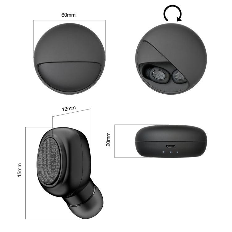 YH-03 TWS V5.0 Wireless Stereo Bluetooth Headset with Charging Case, Support Voice Assistant