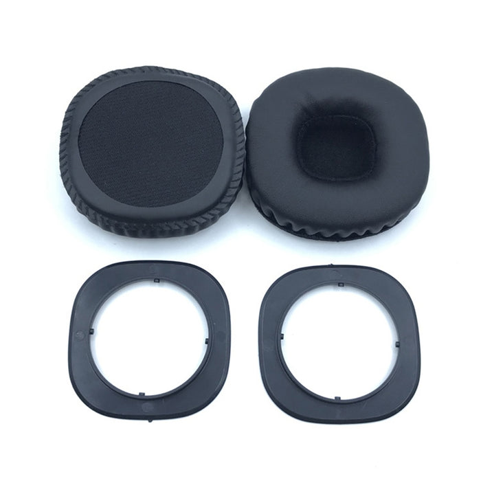 1 Pair Leather + Memory Foam Soft Headphone Jacket Earmuffs for Marshall MID ANC, with Rubber Plate Buckle