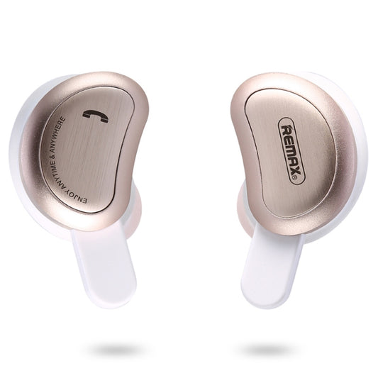 REMAX TWS-1 Half Moon Shaped Bluetooth 4.2 Wireless Bluetooth Earphone with Charging Box, TWS-1 Gold