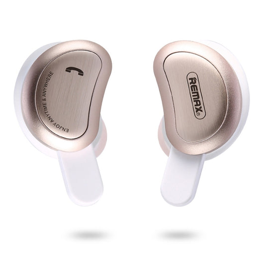 REMAX TWS-1 Half Moon Shaped Bluetooth 4.2 Wireless Bluetooth Earphone with Charging Box, TWS-1 Gold