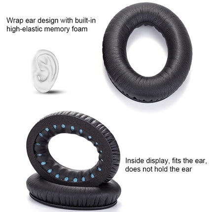 1 Pair Soft Earmuff Headphone Jacket with LR Cotton for BOSE QC2 / QC15 / AE2 / QC25 / QC35(Black)
