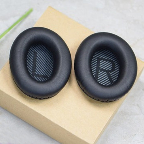 1 Pair Soft Earmuff Headphone Jacket with LR Cotton for BOSE QC2 / QC15 / AE2 / QC25 / QC35(Black)