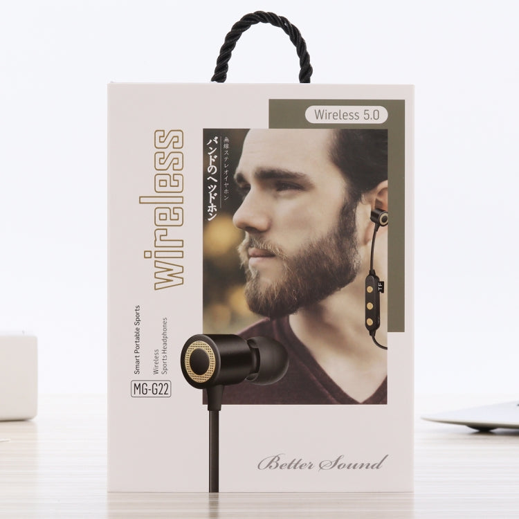 MG-G22 Portable Sports Magnetic Absorption Bluetooth V5.0 Bluetooth Headphones, Support TF Card