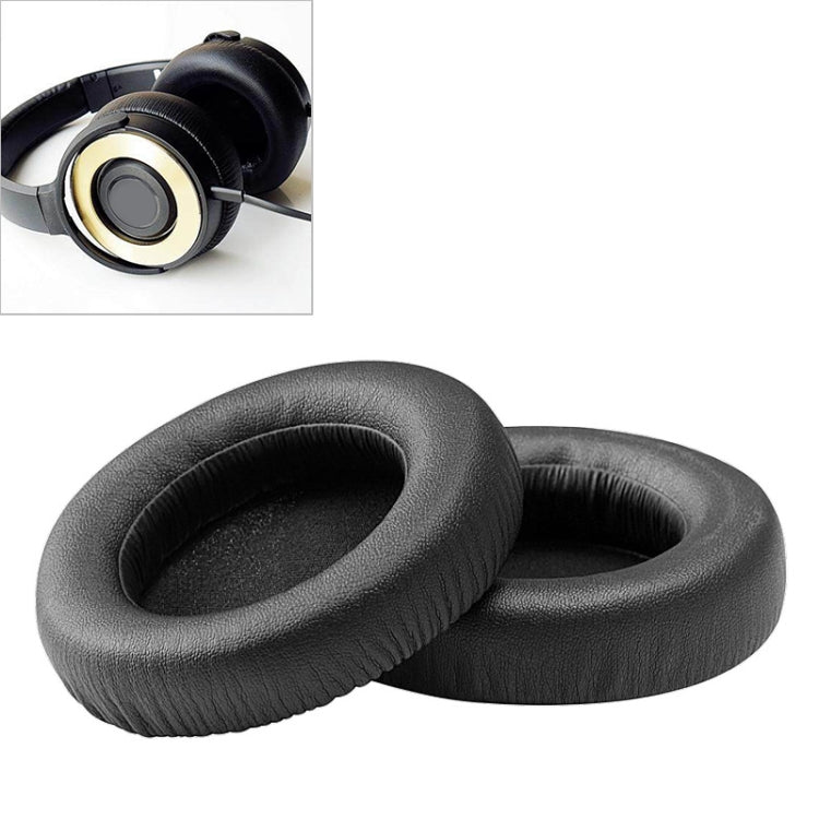 2 PCS For ATH WS550 Imitation Leather + Sponge Headphone Protective Cover Earmuffs, Black, White