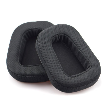 2 PCS For Logitech G633 G933 Earphone Cushion Cover Earmuffs Replacement Earpads with Mesh (Leather), Mesh Black, Leather Black