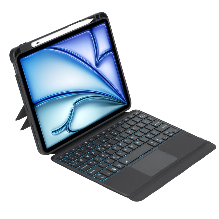 T11B-AS Detachable Rotating Backlit Touch Bluetooth Keyboard Case For iPad Air 11 2024 / Air 5 / Air 4 10.9 / Pro 11 2022 2021 2020 2018, For iPad Air 11 2024 / Air 5 / Air 4 10.9 / Pro 11 2022 2021 2020 2018